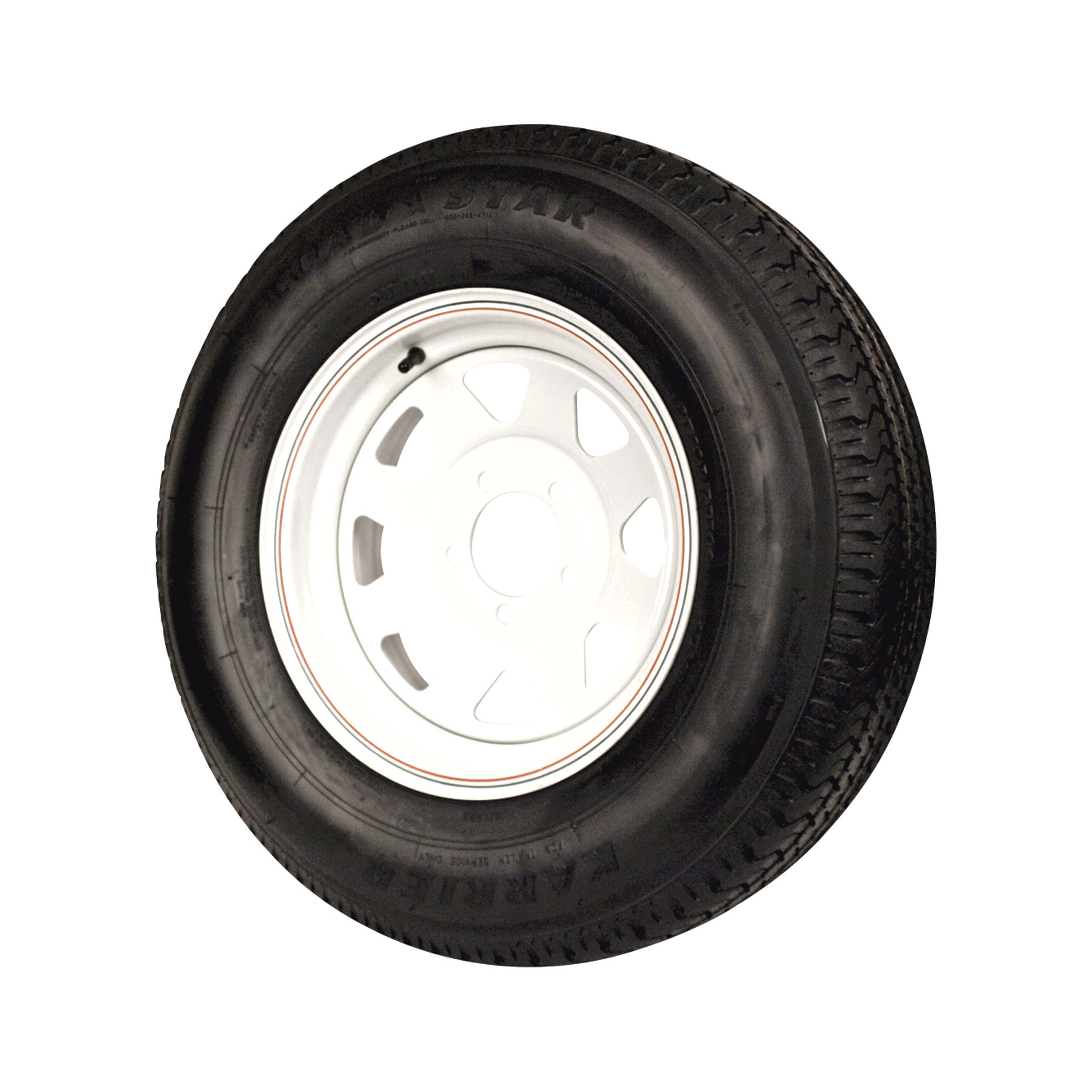 Kenda Karrier 14in. 8-Ply Radial Trailer Tire and Wheel Assembly, ST205/75R-14, 5-Hole, Load Range D, Model# DM205R4D-5CI